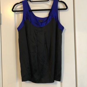 Theory Black and Blue Silk Tank